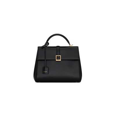 YSL LE FERMOIR SMALL TOP HANDLE BAG IN SHINY LEATHER 6869822ZA0W1000 (25*19.5*10.5cm)